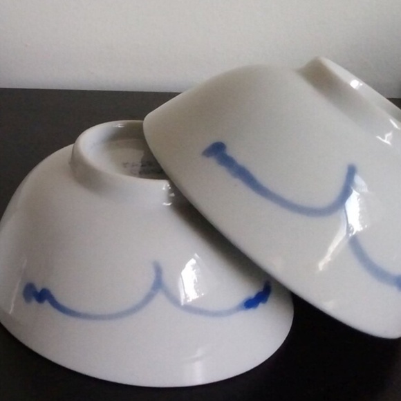 Set of 4 Hand Painted Cobalt Blue Koi Carp Fish Bowls 4.5" - Picture 6 of 6